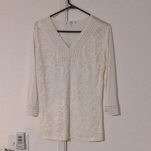 Lace detailed long sleeve t-shirt